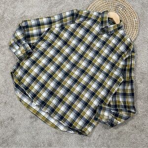 Cabela’s Men’s Flannel Button Down Shirt Longsleeve Plaid in Yellow Black Size L